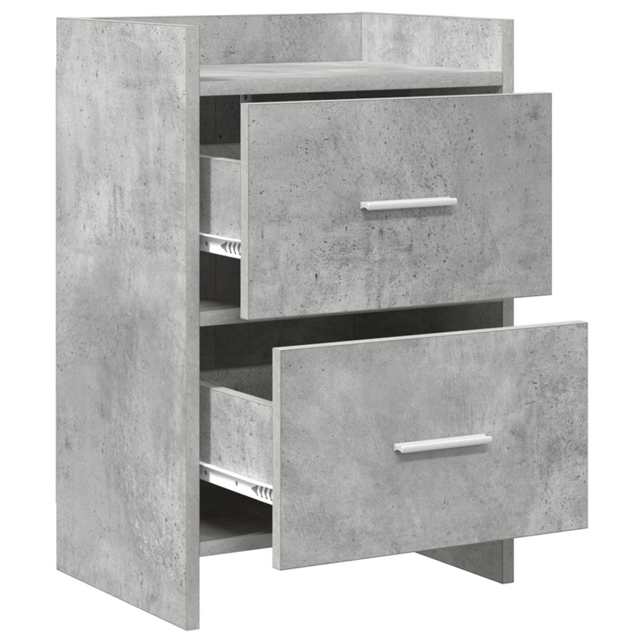 Nachtkastjes Betongrijs 40 x 30 x 60 cm Bewerkt hout