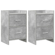 Nachtkastjes 2 stuks 40x30x60 cm betongrijs bewerkt hout