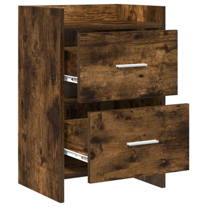 Nachtkastjes 2 pcs Gerookt eiken 40 x 30 x 60 cm Bewerkt hout