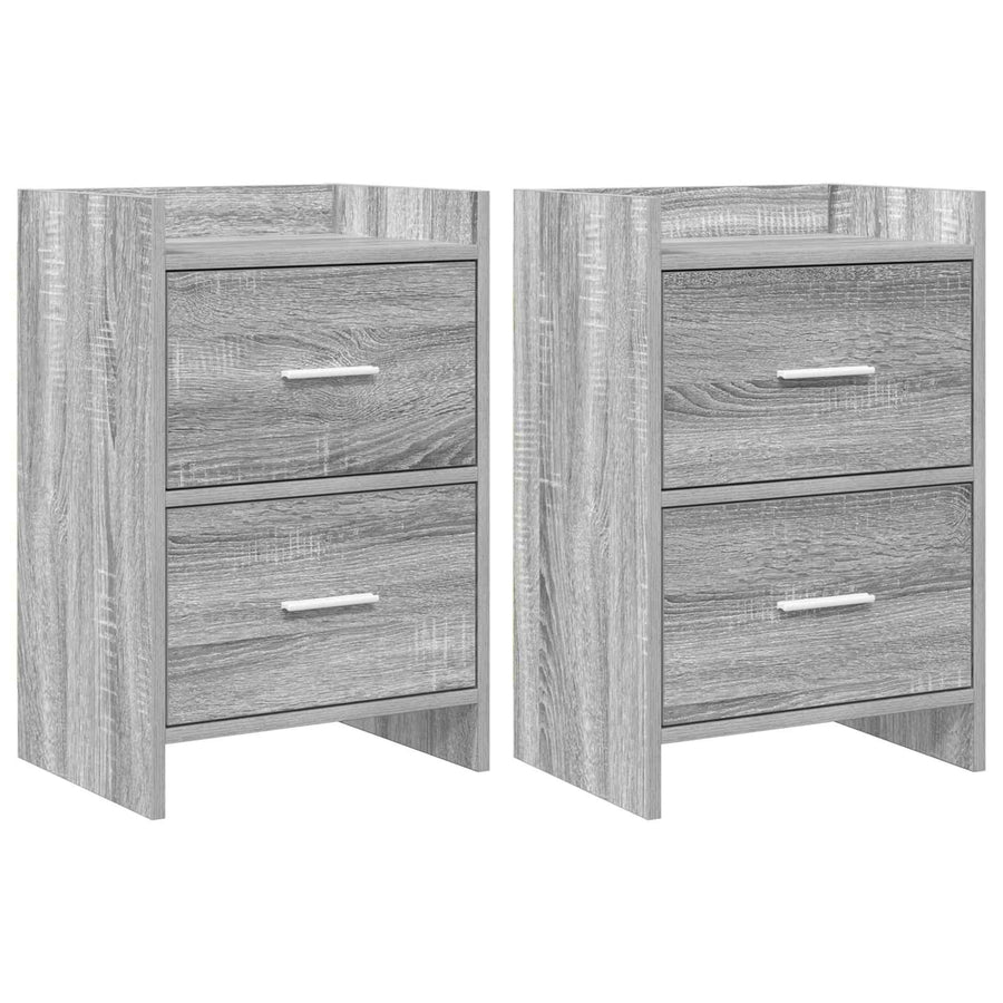 Nachtkastjes 2 pcs Grijs Sonoma 40 x 30 x 60 cm Bewerkt hout