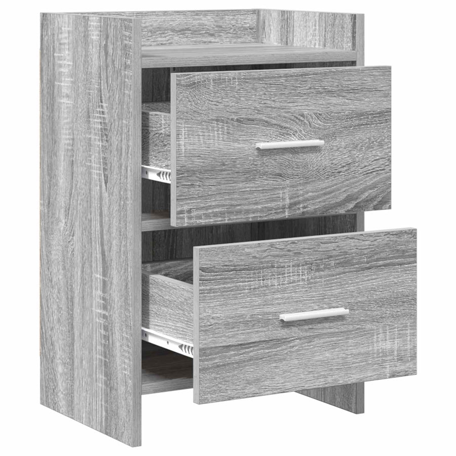 Nachtkastjes 2 pcs Grijs Sonoma 40 x 30 x 60 cm Bewerkt hout