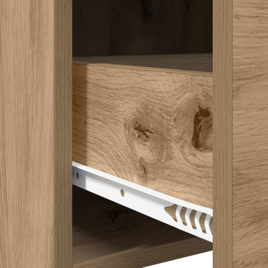 Nachtkastjes Artisanaal eiken 40 x 30 x 60 cm Bewerkt hout