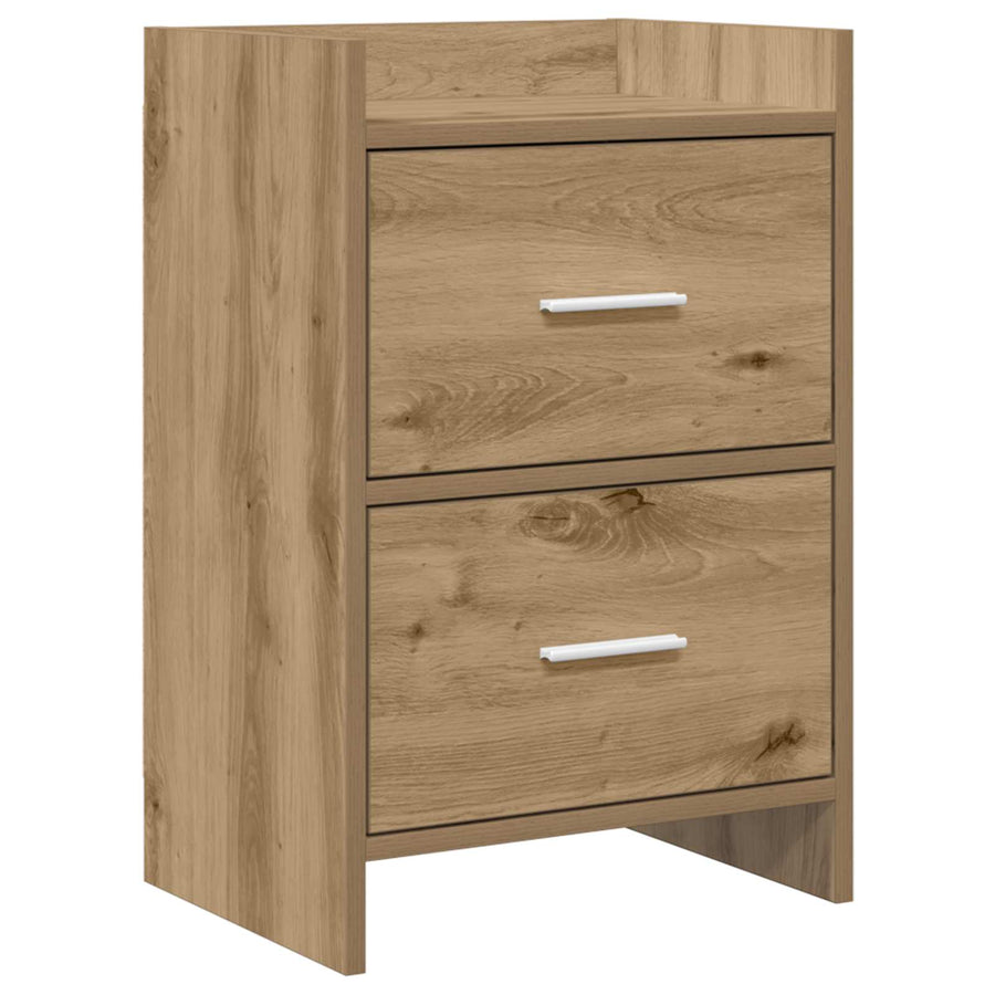 Nachtkastjes Artisanaal eiken 40 x 30 x 60 cm Bewerkt hout