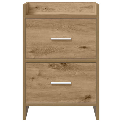 Nachtkastjes Artisanaal eiken 40 x 30 x 60 cm Bewerkt hout