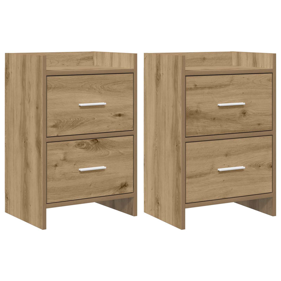 Nachtkastjes 2 pcs Artisanaal eiken 40 x 30 x 60 cm