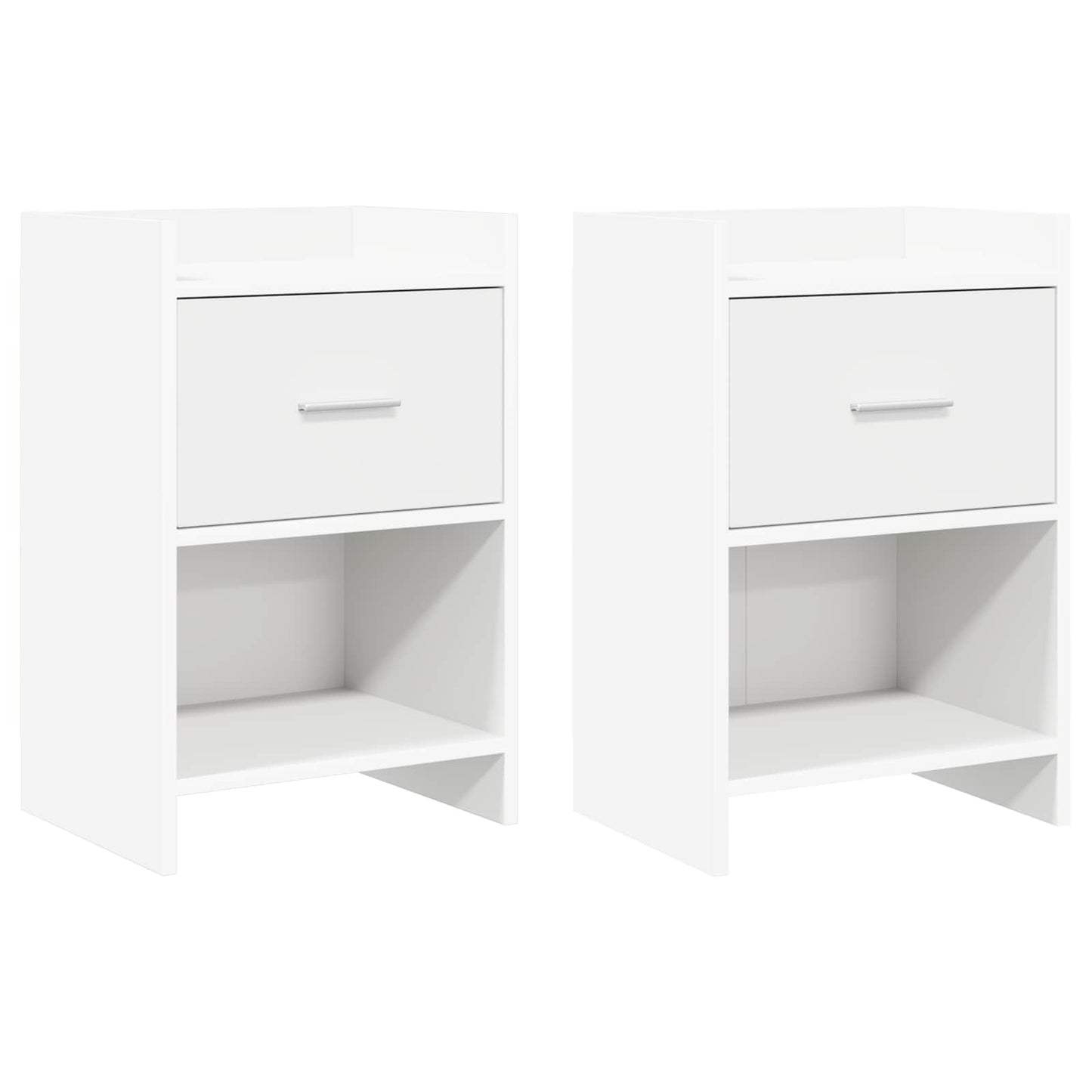 Nachtkastjes 2 pcs Wit 40 x 30 x 60 cm Bewerkt hout