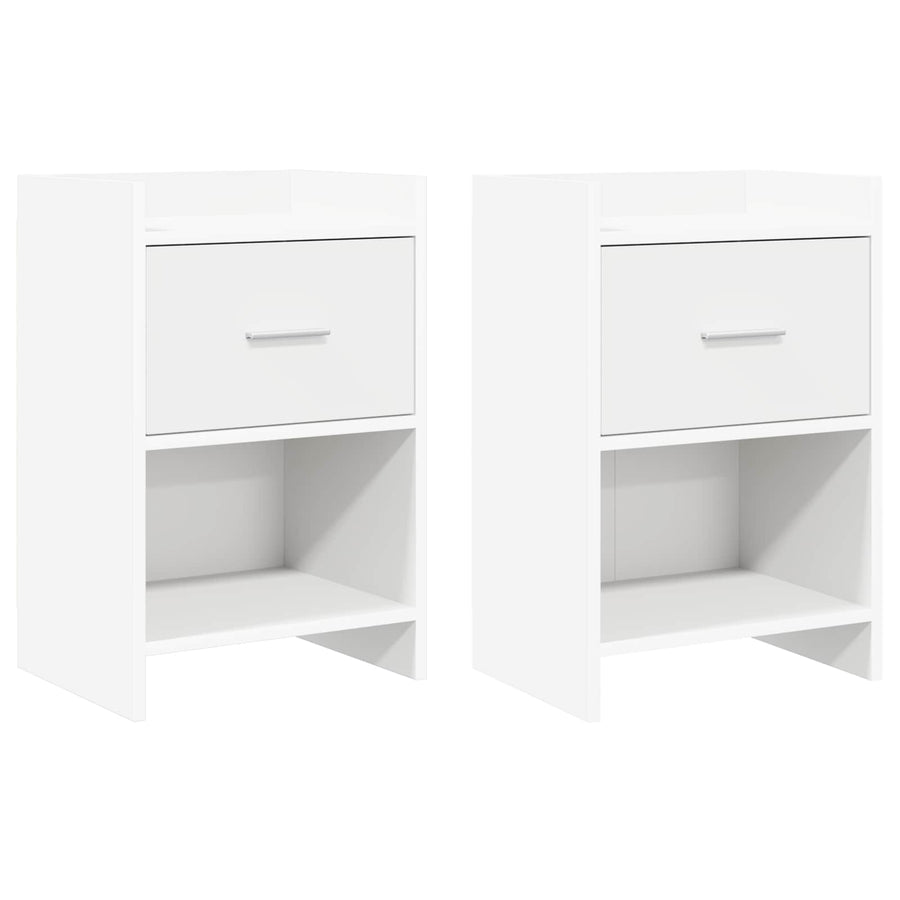 Nachtkastjes 2 pcs Wit 40 x 30 x 60 cm Bewerkt hout