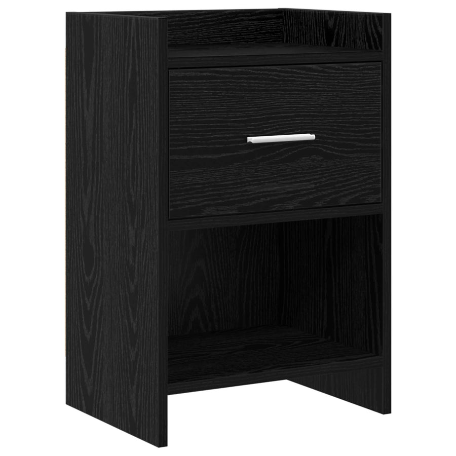 Nachtkastjes Zwart eiken 40 x 30 x 60 cm Bewerkt hout