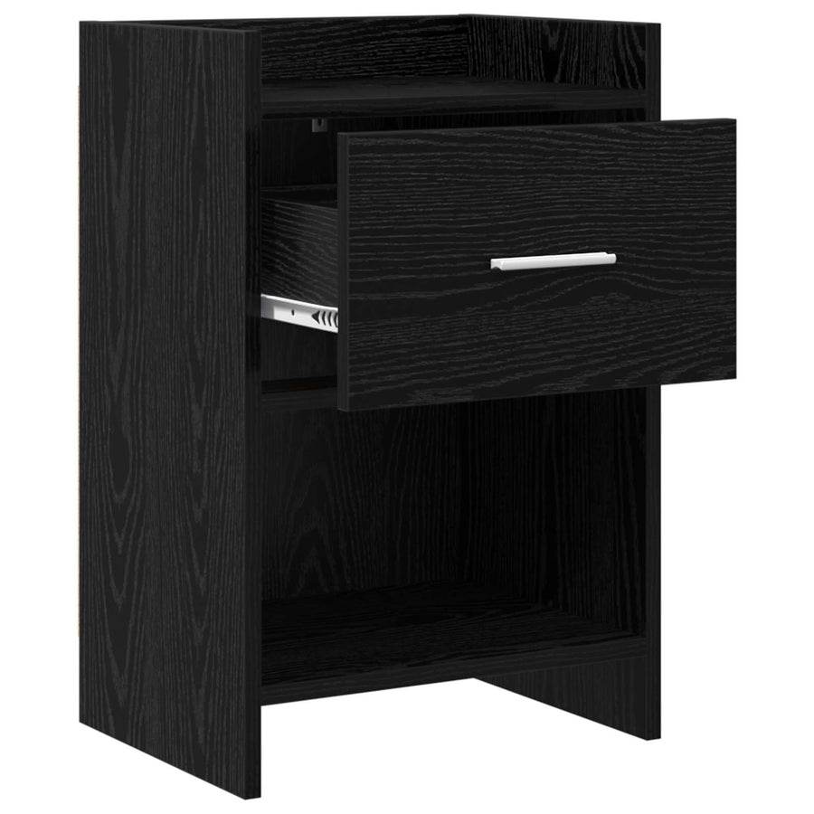 Nachtkastjes Zwart eiken 40 x 30 x 60 cm Bewerkt hout