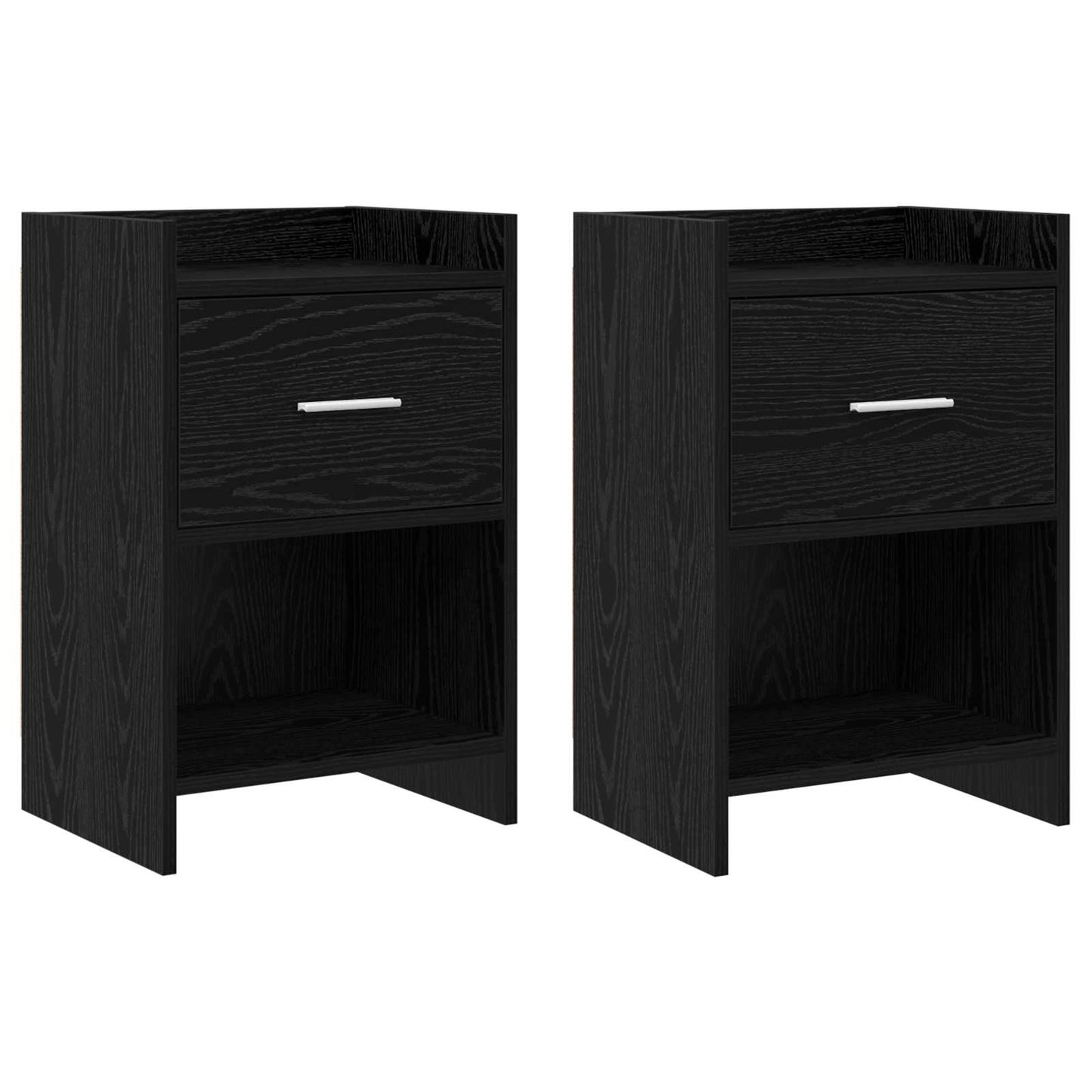 Nachtkastjes 2 pcs Zwart eiken 40 x 30 x 60 cm Bewerkt hout