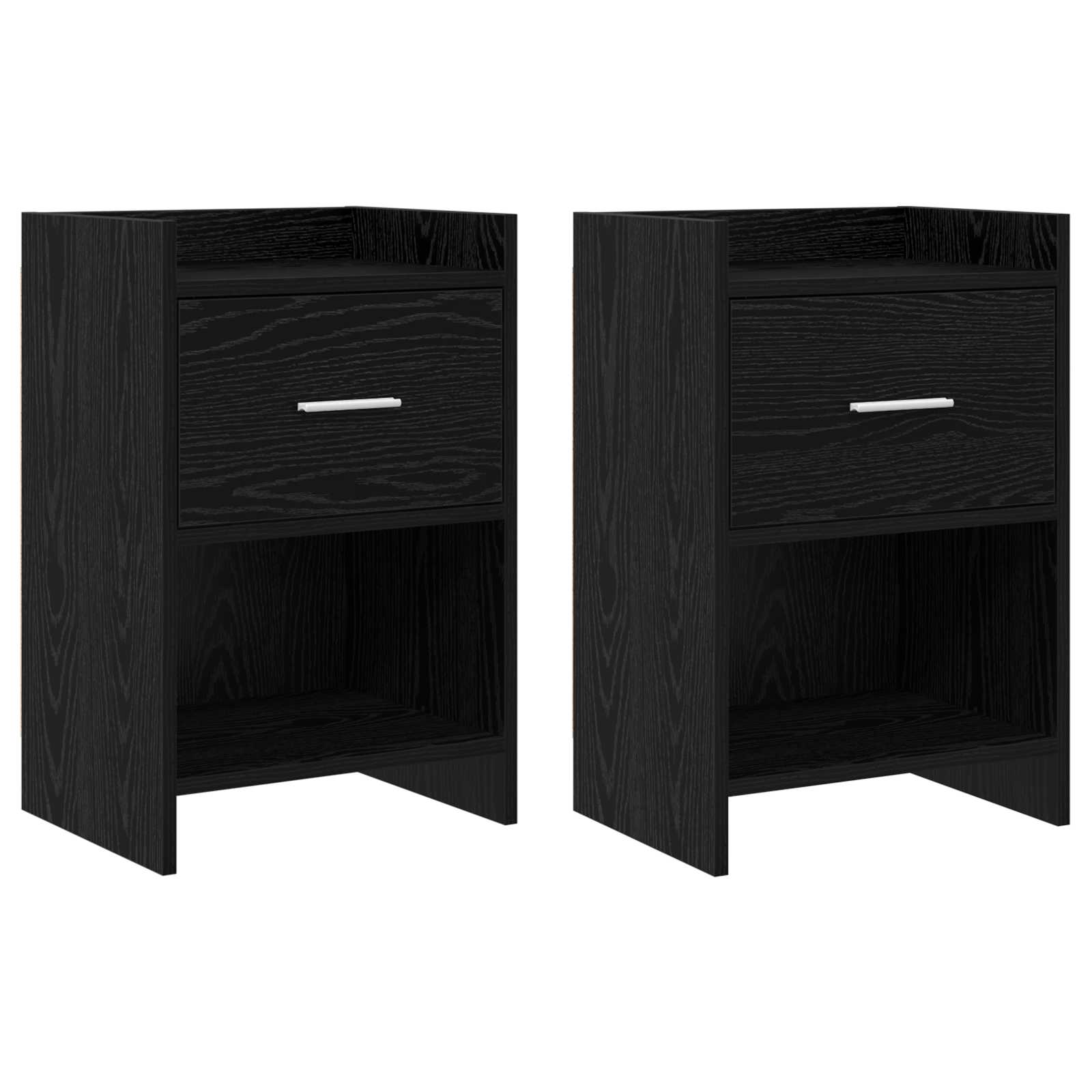 Nachtkastjes 2 pcs Zwart eiken 40 x 30 x 60 cm Bewerkt hout