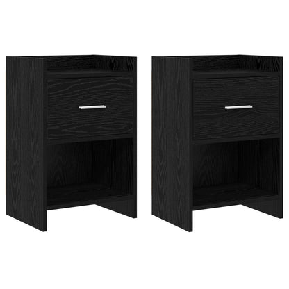 Nachtkastjes 2 pcs Zwart eiken 40 x 30 x 60 cm Bewerkt hout