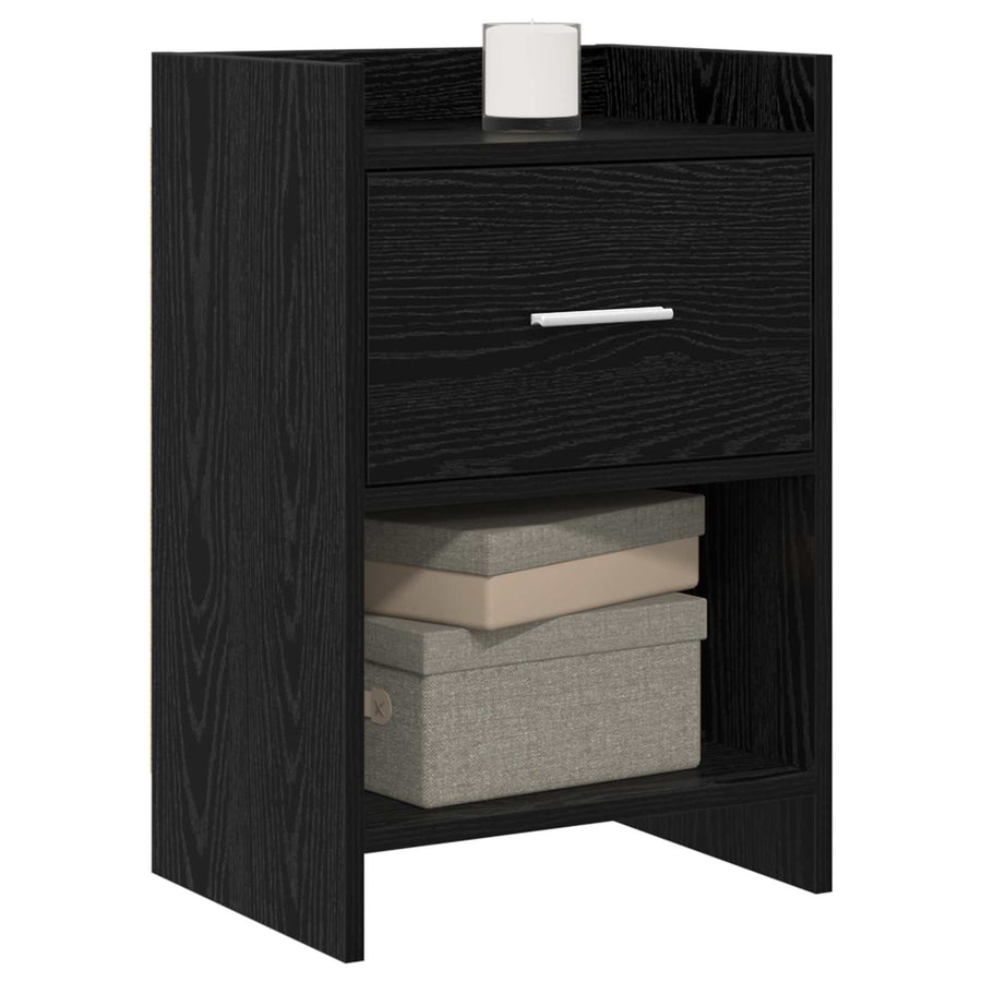 Nachtkastjes 2 pcs Zwart eiken 40 x 30 x 60 cm Bewerkt hout