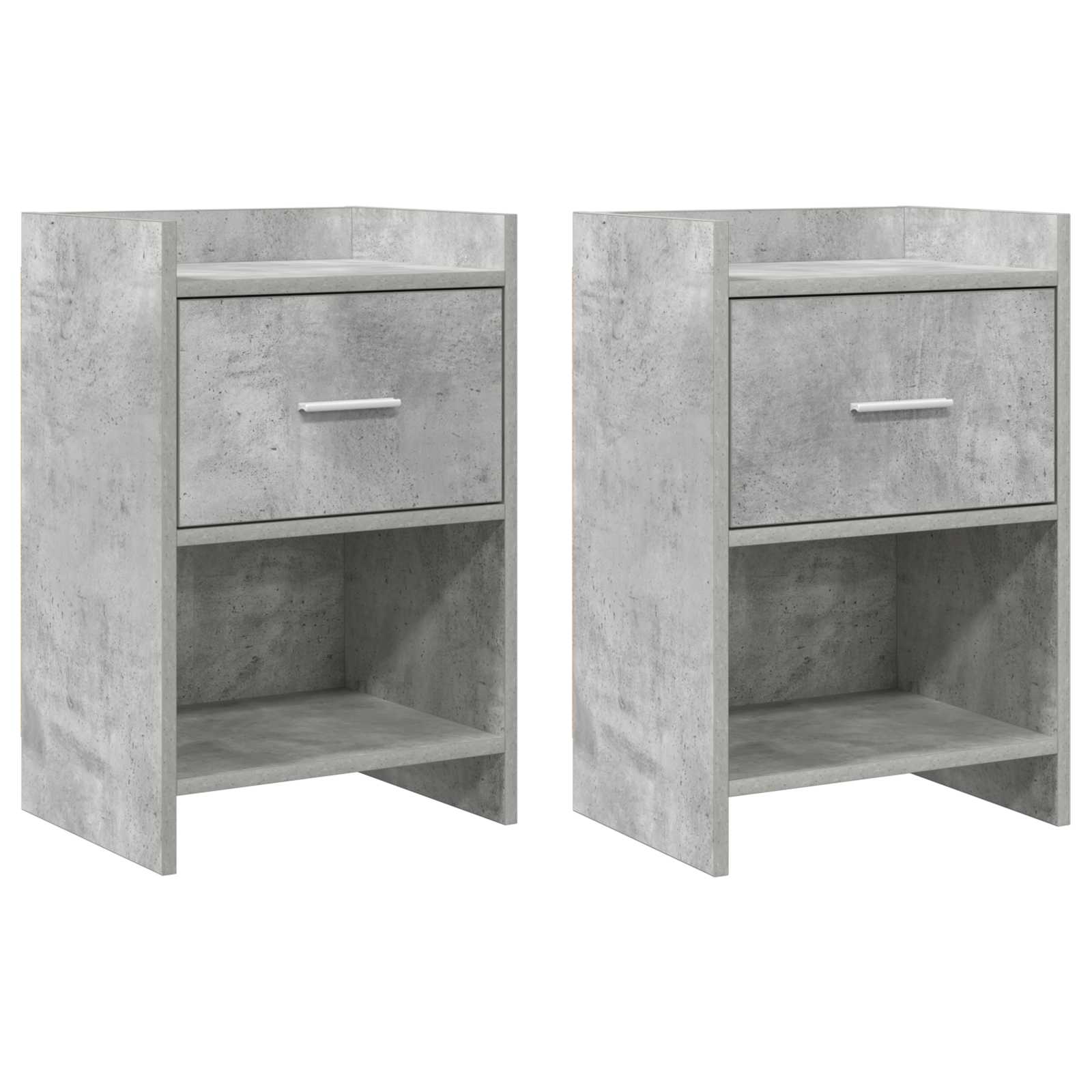 Nachtkastjes 2 pcs Betongrijs 40 x 30 x 60 cm Bewerkt hout