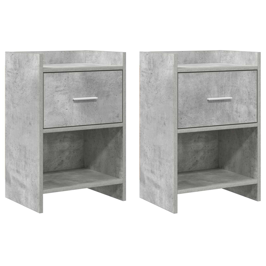 Nachtkastjes 2 pcs Betongrijs 40 x 30 x 60 cm Bewerkt hout