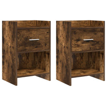 Nachtkastjes 2 pcs Gerookt eiken 40 x 30 x 60 cm Bewerkt hout