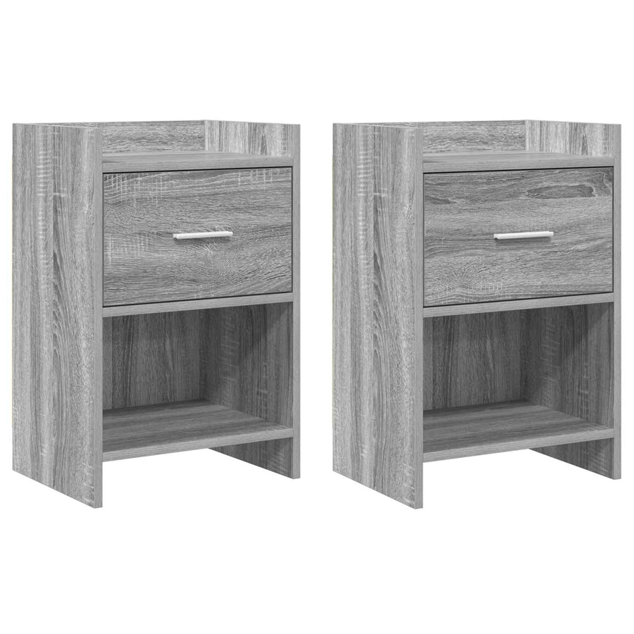 Nachtkastjes 2 pcs Grijs Sonoma 40 x 30 x 60 cm Bewerkt hout