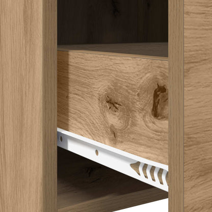 Nachtkastjes Artisanaal eiken 40 x 30 x 60 cm Bewerkt hout