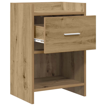 Nachtkastjes Artisanaal eiken 40 x 30 x 60 cm Bewerkt hout