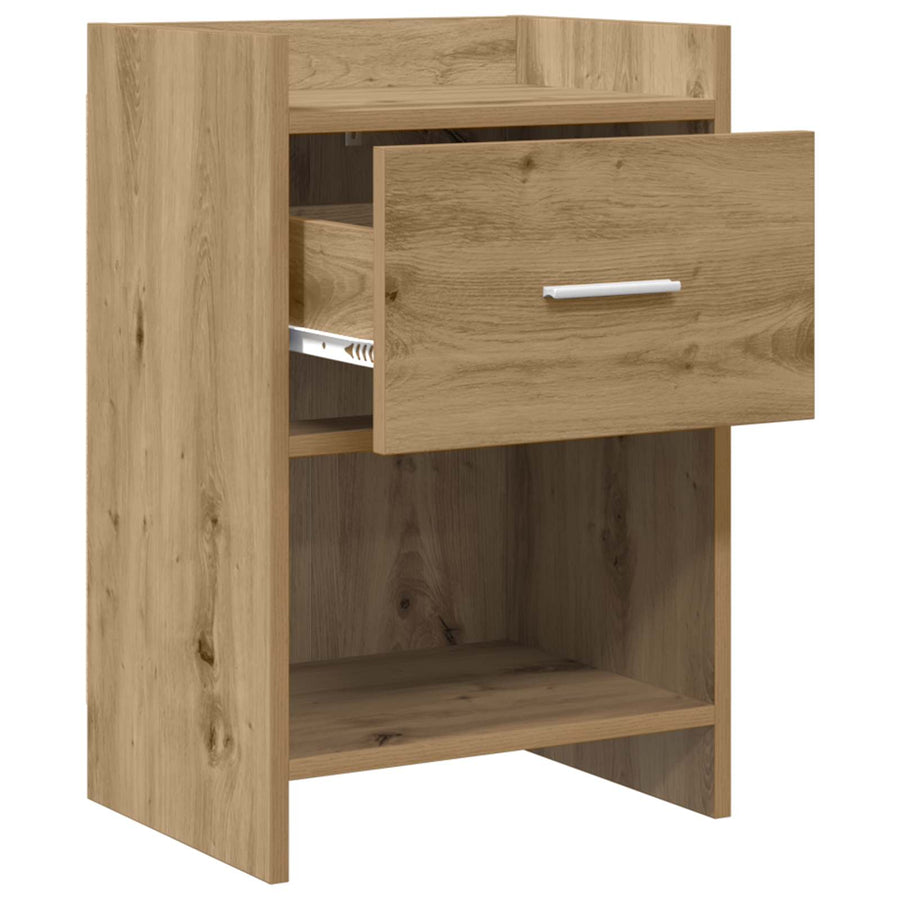 Nachtkastjes Artisanaal eiken 40 x 30 x 60 cm Bewerkt hout