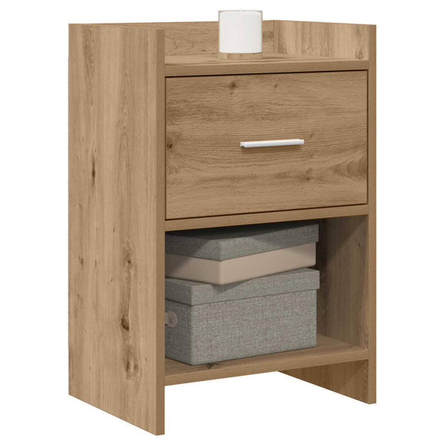 Nachtkastjes Artisanaal eiken 40 x 30 x 60 cm Bewerkt hout