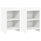 Nachtkastjes 2 stuks wit 40x30x60 cm bewerkt hout