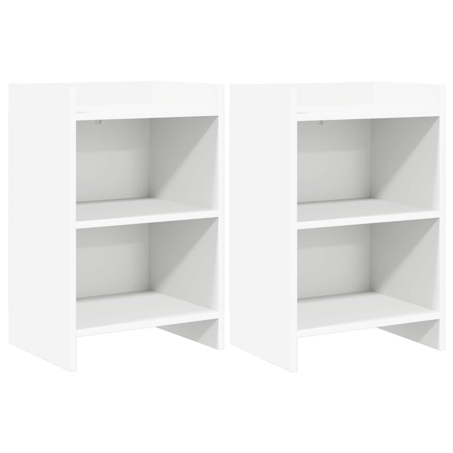 Nachtkastjes 2 pcs Wit 40 x 30 x 60 cm Bewerkt hout