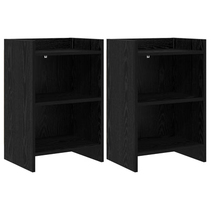 Nachtkastjes 2 pcs Zwart eiken 40 x 30 x 60 cm Bewerkt hout