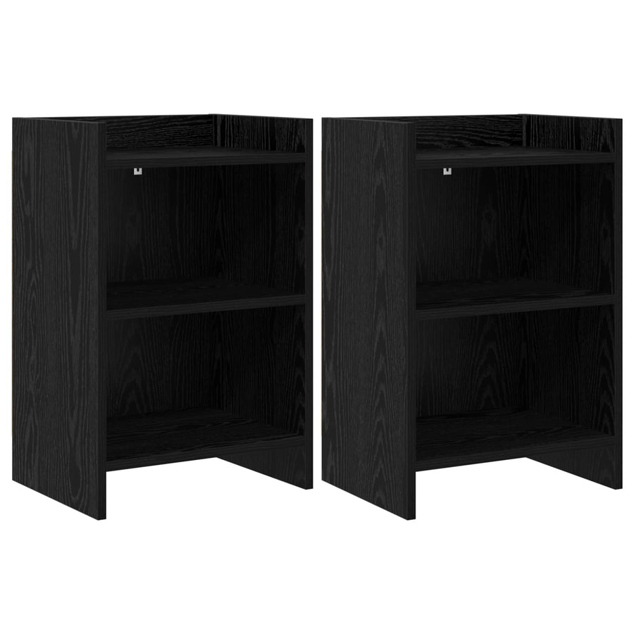 Nachtkastjes 2 pcs Zwart eiken 40 x 30 x 60 cm Bewerkt hout