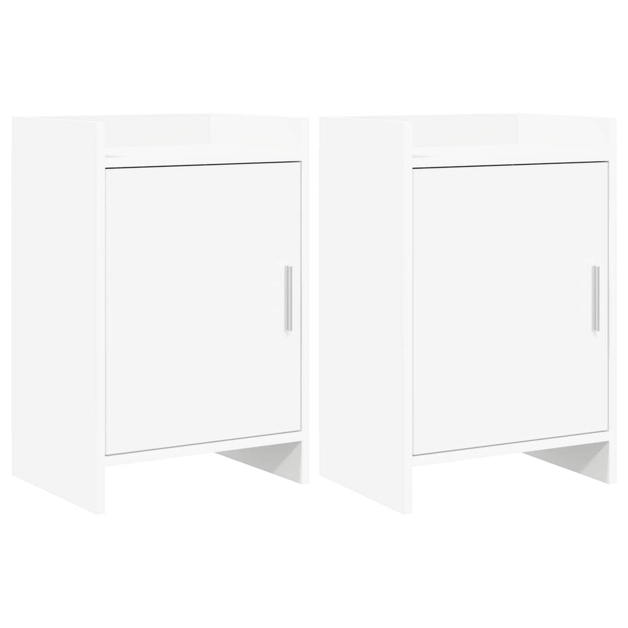 Nachtkastjes 2 pcs Wit 40 x 30 x 60 cm Bewerkt hout
