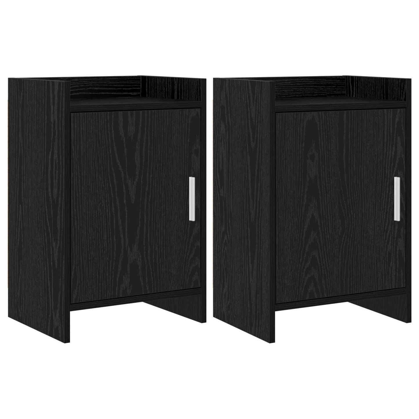 Nachtkastjes 2 pcs Zwart eiken 40 x 30 x 60 cm Bewerkt hout