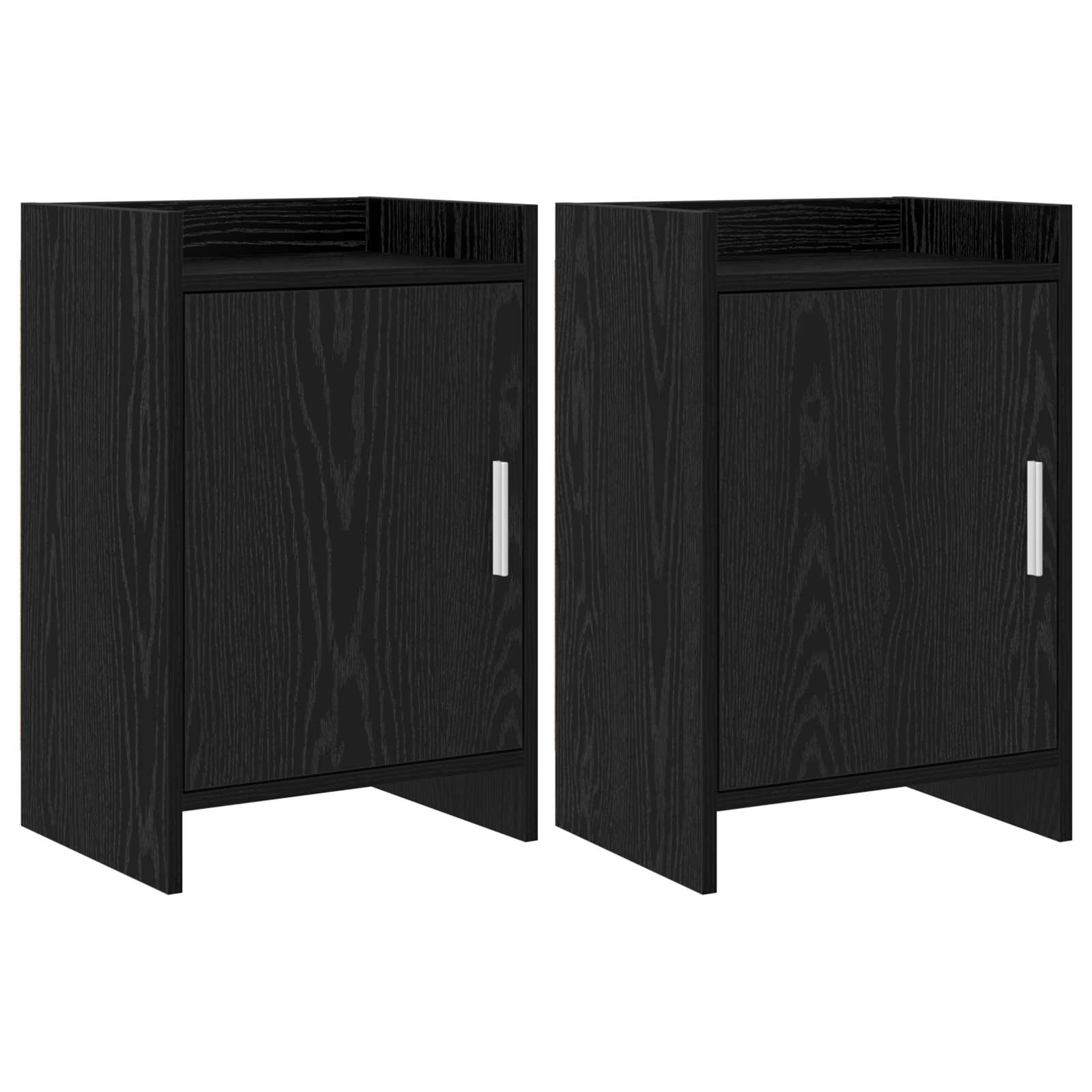 Nachtkastjes 2 pcs Zwart eiken 40 x 30 x 60 cm Bewerkt hout