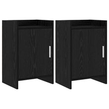 Nachtkastjes 2 pcs Zwart eiken 40 x 30 x 60 cm Bewerkt hout