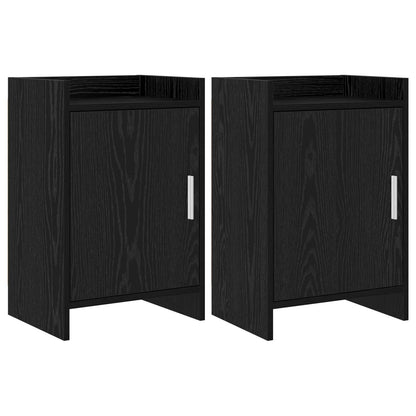 Nachtkastjes 2 pcs Zwart eiken 40 x 30 x 60 cm Bewerkt hout
