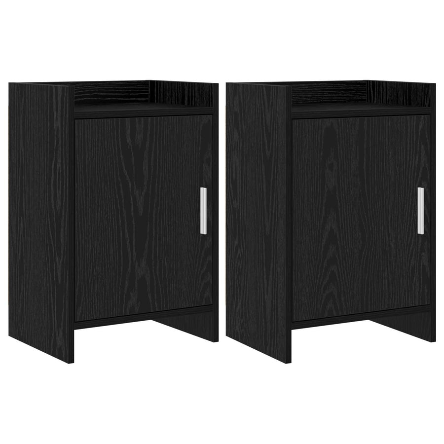 Nachtkastjes 2 pcs Zwart eiken 40 x 30 x 60 cm Bewerkt hout