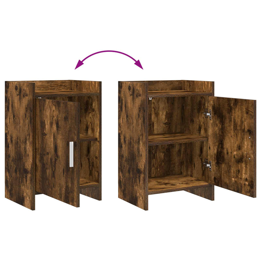 Nachtkastjes 2 pcs Gerookt eiken 40 x 30 x 60 cm Bewerkt hout