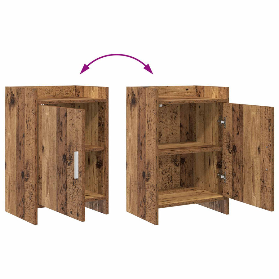 Nachtkastjes Oud hout 40 x 30 x 60 cm Bewerkt hout