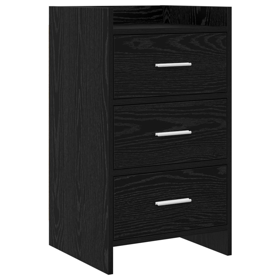 Nachtkastjes Zwart eiken 40 x 36 x 70 cm Bewerkt hout
