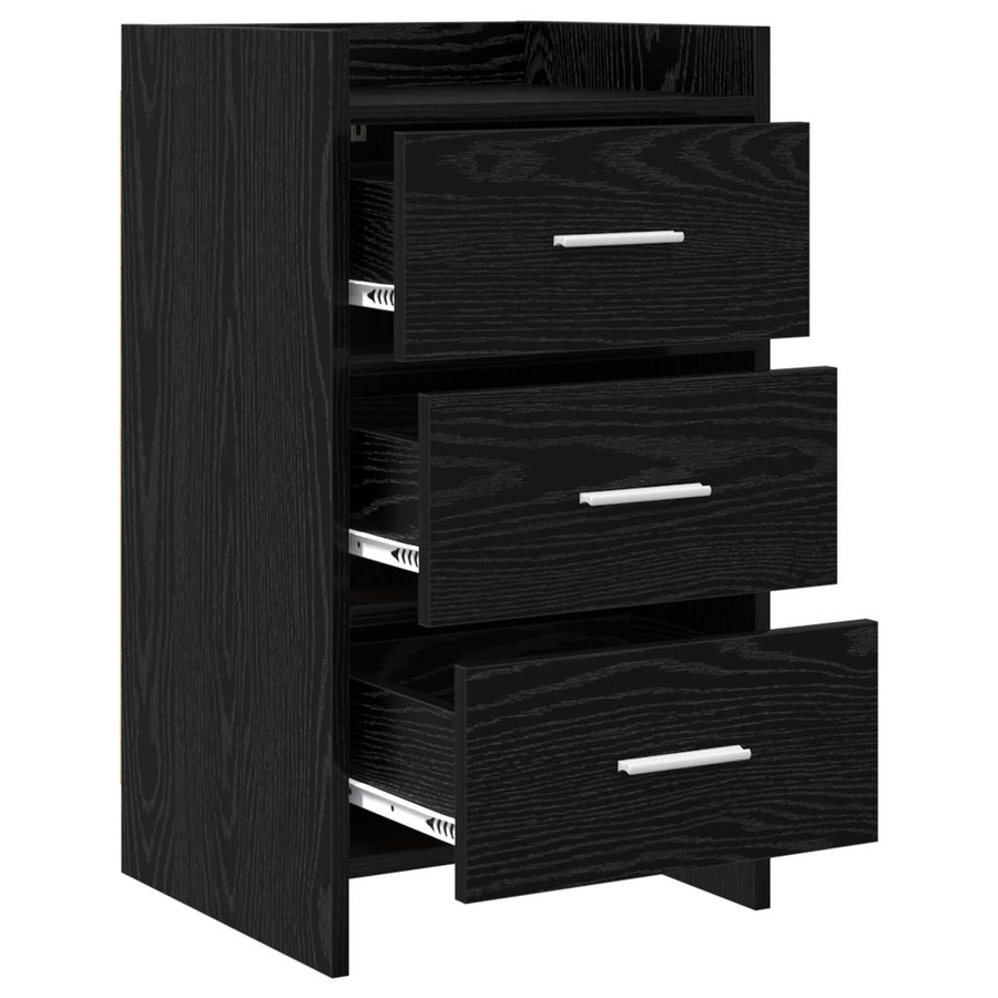 Nachtkastjes Zwart eiken 40 x 36 x 70 cm Bewerkt hout