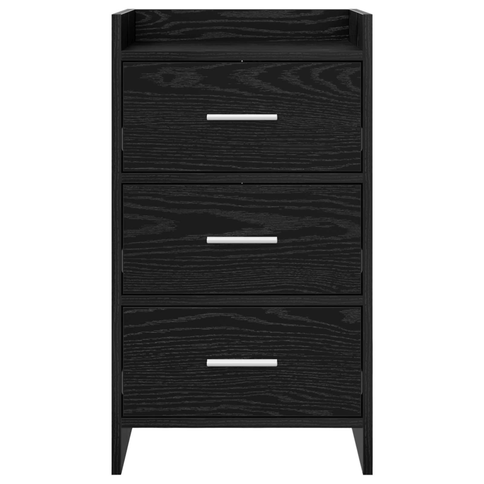 Nachtkastjes Zwart eiken 40 x 36 x 70 cm Bewerkt hout