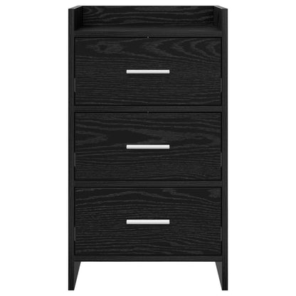 Nachtkastjes Zwart eiken 40 x 36 x 70 cm Bewerkt hout