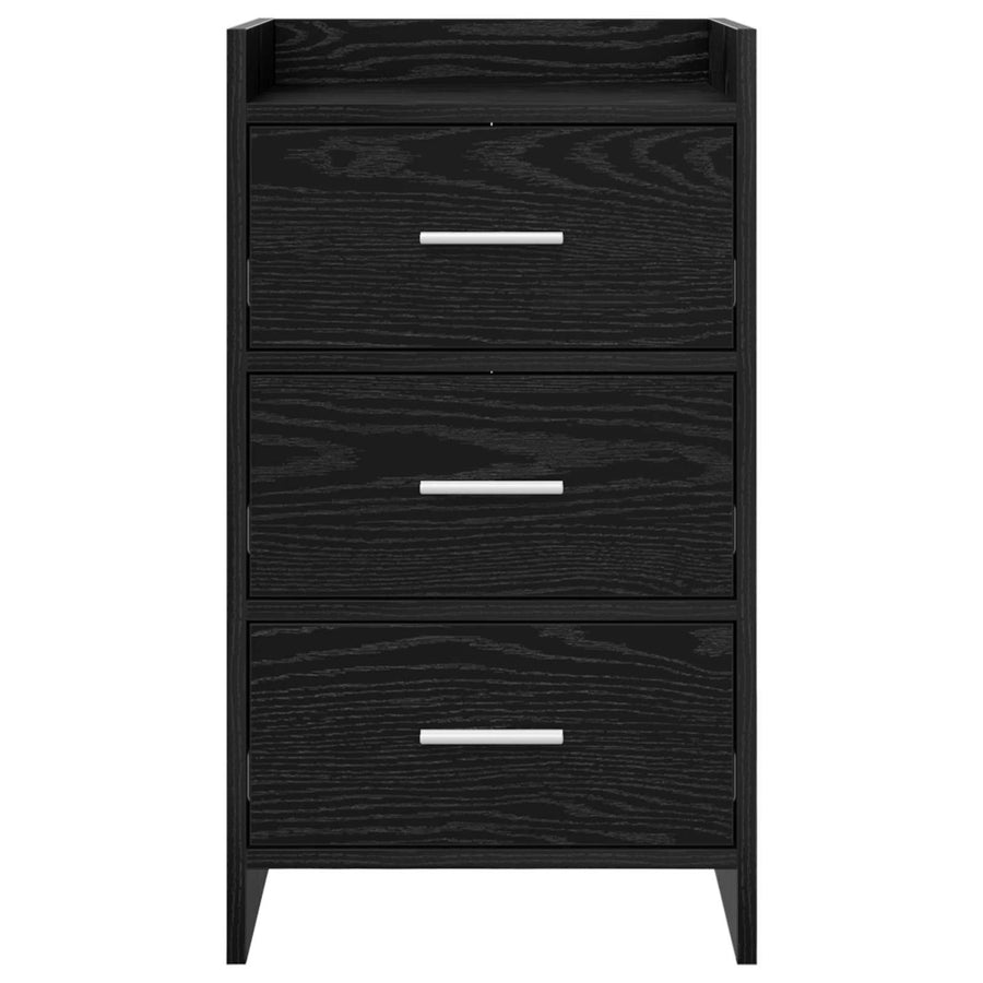 Nachtkastjes Zwart eiken 40 x 36 x 70 cm Bewerkt hout