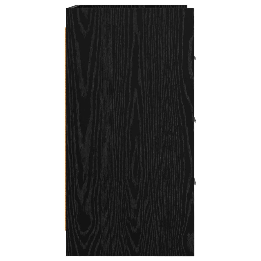 Nachtkastjes Zwart eiken 40 x 36 x 70 cm Bewerkt hout