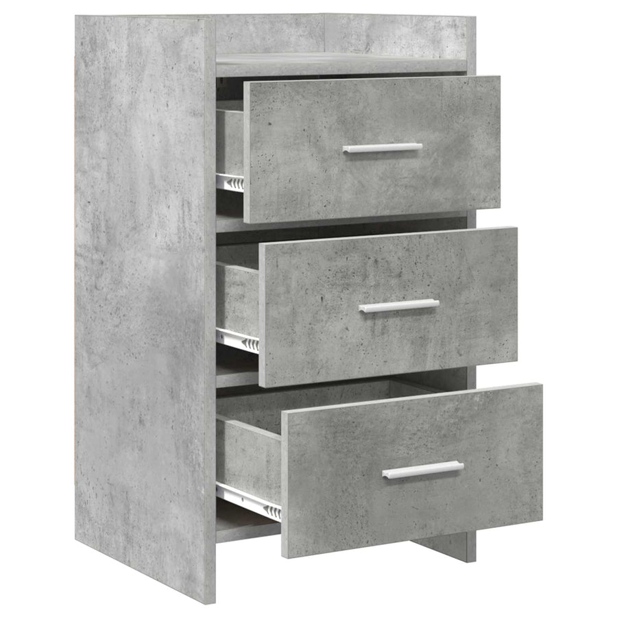 Nachtkastjes Betongrijs 40 x 36 x 70 cm Bewerkt hout