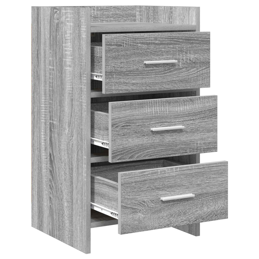 Nachtkastjes Grijs Sonoma 40 x 36 x 70 cm Bewerkt hout