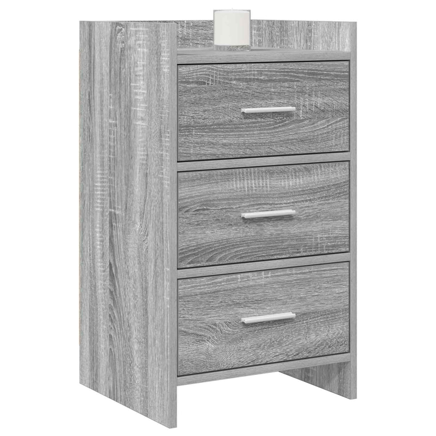 Nachtkastjes Grijs Sonoma 40 x 36 x 70 cm Bewerkt hout