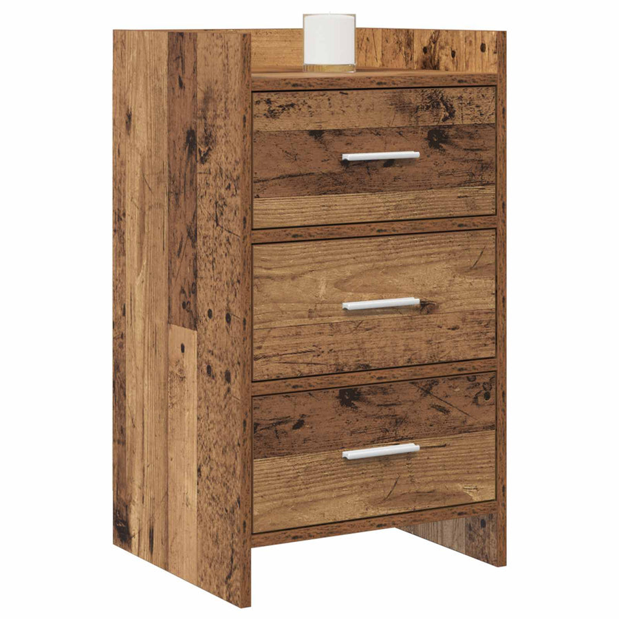 Nachtkastjes Oud hout 40 x 36 x 70 cm Bewerkt hout