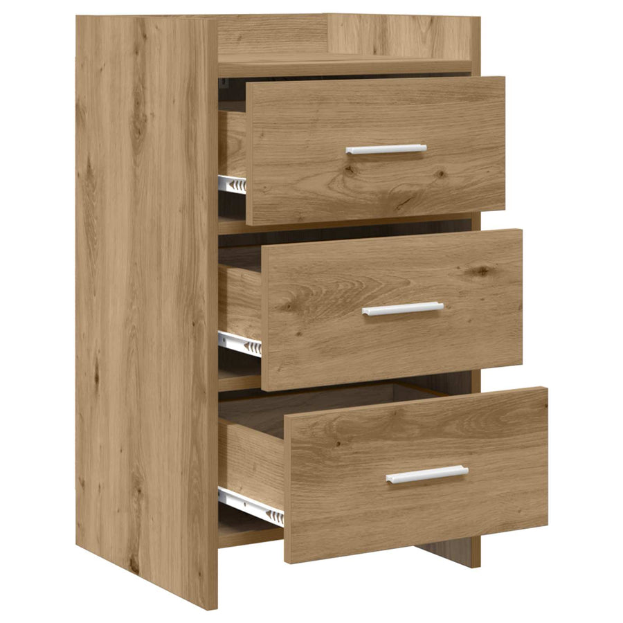 Nachtkastjes Artisanaal eiken 40 x 36 x 70 cm Bewerkt hout