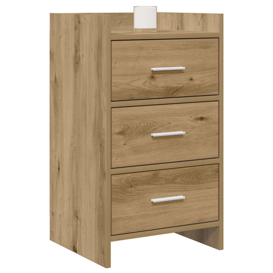 Nachtkastjes Artisanaal eiken 40 x 36 x 70 cm Bewerkt hout