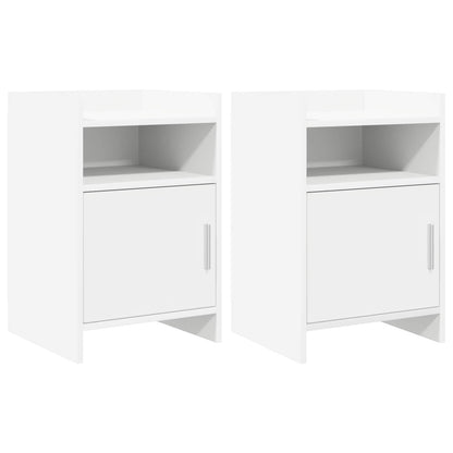 Nachtkastjes 2 pcs Wit 40 x 36 x 60 cm Bewerkt hout